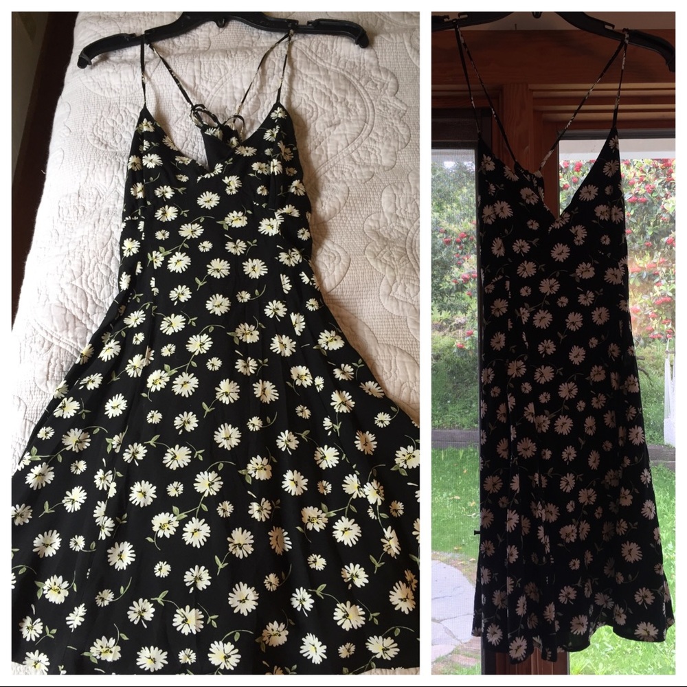 Black Daisy Mini Summer Dress